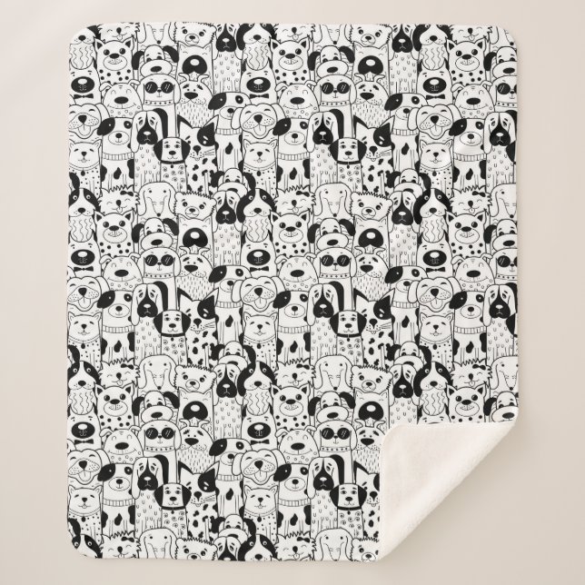 Niedliche Hunde Sherpa Blanket Sherpadecke (Vorderseite)