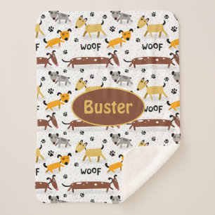 Niedliche Hunde Sherpa Dog Blanket Sherpadecke