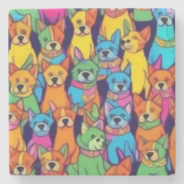 Niedliche Hunde Steinuntersetzer