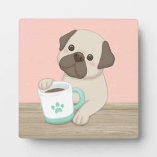 Niedliche Hunde & Tasse Illustration Art Fotoplatte
