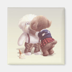 Niedliche Hunde umarmt Magnet