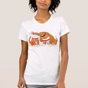 Niedliche Hunde und Katze Frauen T - Shirt