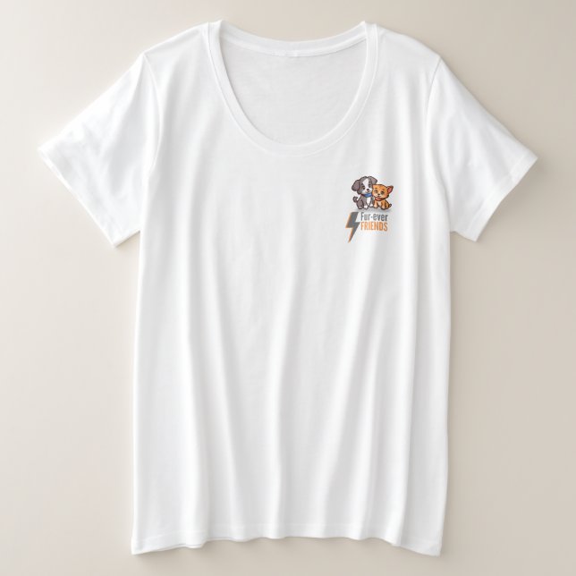 Niedliche Hunde und Katzen Besties T-Shirt (Design vorne)