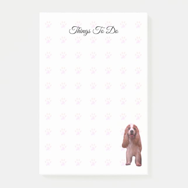 Niedliche Hunde- und Paw-Muster Post-it Klebezettel (Vorderseite)