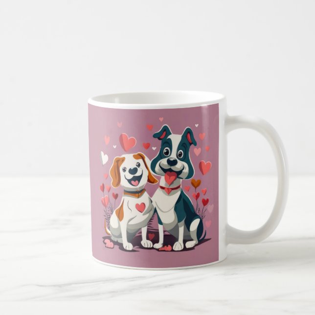 Niedliche Hunde Valentine Kaffeetasse (Rechts)