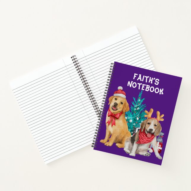 Niedliche Hunde Weihnachten Notizbuch (Innenseite)