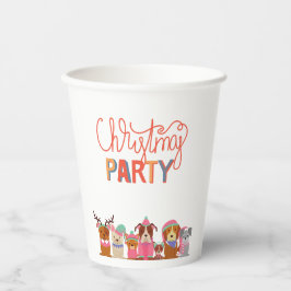 Niedliche Hunde Weihnachts-Party-Tassen Pappbecher