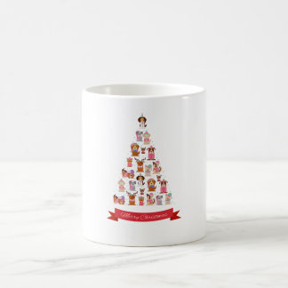 Niedliche Hunde Weihnachtsbaum Tasse
