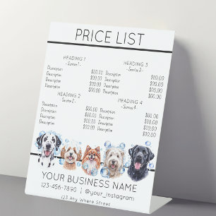 Niedliche Hunde zum Baden von Hunden Preisliste Sockelschild