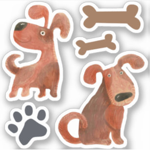 Niedliche Hundeaufkleber Aufkleber