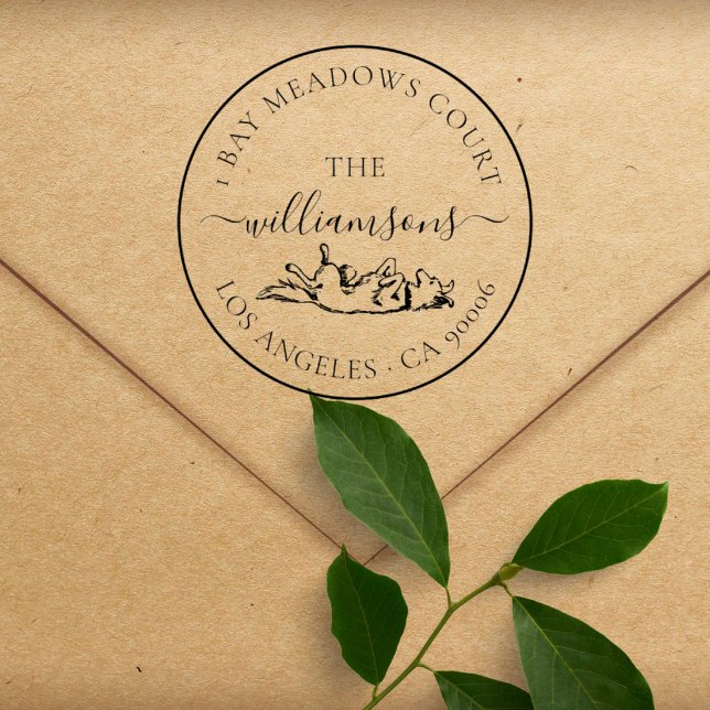 Niedliche Hundefamilie Elegante benutzerdefinierte Gummistempel (Von Creator hochgeladen)