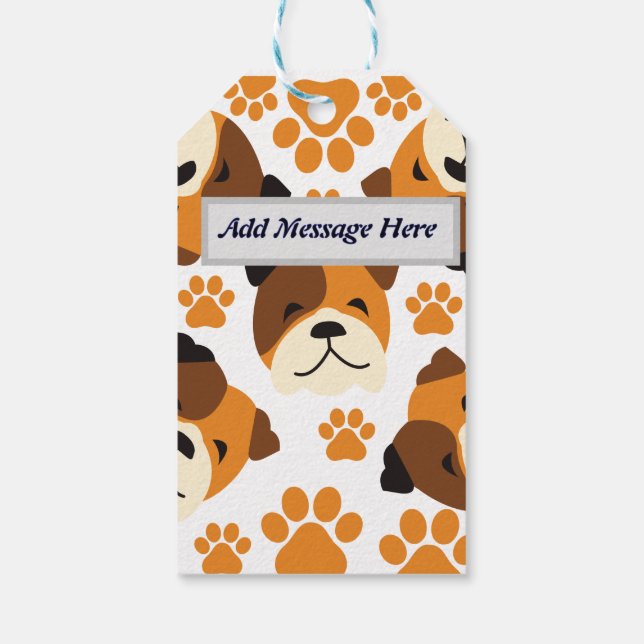 Niedliche Hundegesicht Geschenkanhänger (Rückseite)
