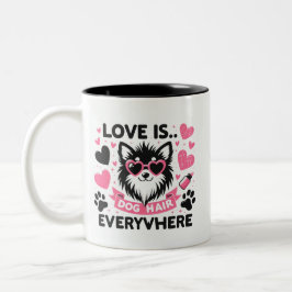 Niedliche Hundehaare überall Lieben Zweifarbige Tasse