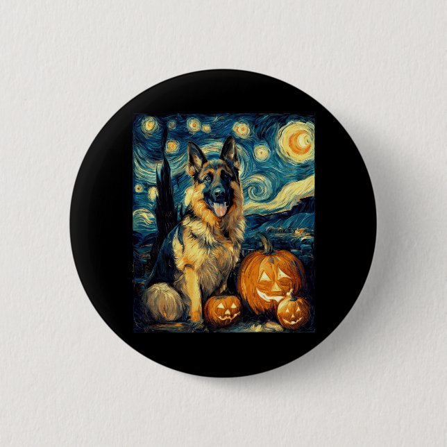 Niedliche Hundehunde Halloween-Kürbislaterne Button (Vorderseite)