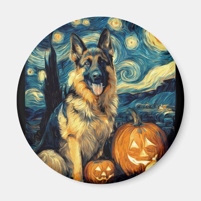 Niedliche Hundehunde Halloween-Kürbislaterne Magnet (Vorne)