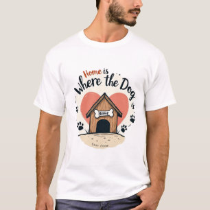 Niedliche Hundehütte & Paw T-Shirt