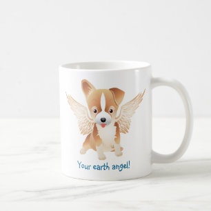 Niedliche Hundekaffee-Tasse mit Engels-Flügeln Tasse