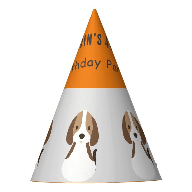 Niedliche Hundekinder Moderner individuelle Name Partyhütchen (Vorderseite)