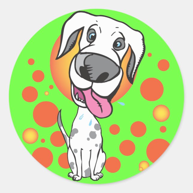 Niedliche Hundekleber Runder Aufkleber (Vorderseite)