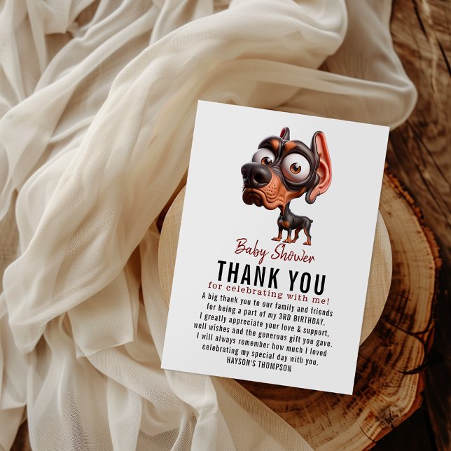 Niedliche Hundescharbe Babydusche Dankeskarte (Von Creator hochgeladen)