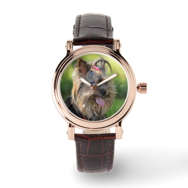 Niedliche Hundeuhren Armbanduhr (Vorderseite)