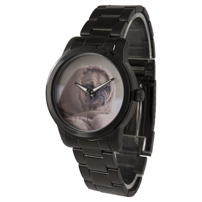 Niedliche Hundeuhren Armbanduhr (Schrägansicht)