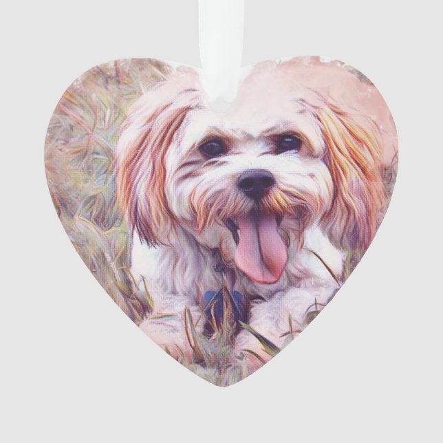 Niedliche Hundeverzierung Ornament (Vorderseite)