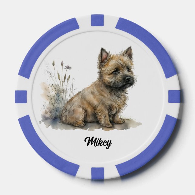 Niedliche Hundserkennung - Cairn Terrier Pokerchips (Vorderseite)