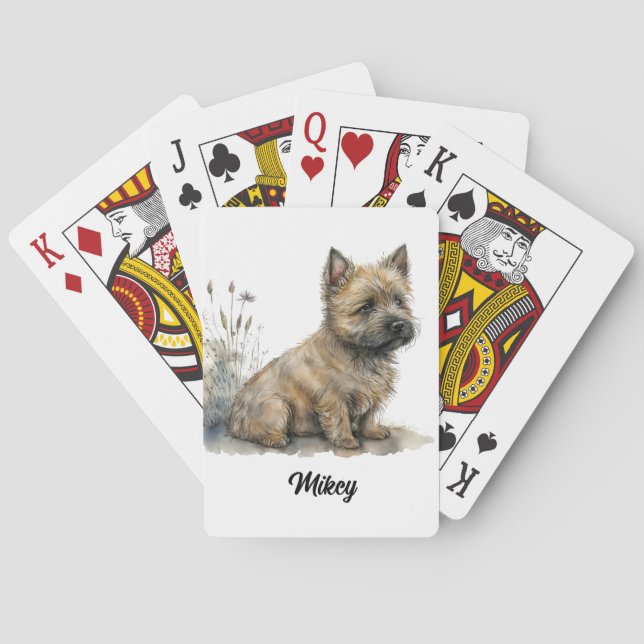 Niedliche Hundserkennung - Cairn Terrier Spielkarten (Rückseite)
