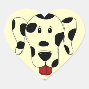 NIEDLICHE HUNDSTÜCKER - DALMATION - STATIONSLIEFER Herz-Aufkleber