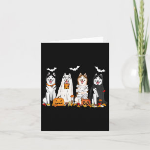 Niedliche Husky Hunde Ghost Mummy Hexe Spooky Hall Karte