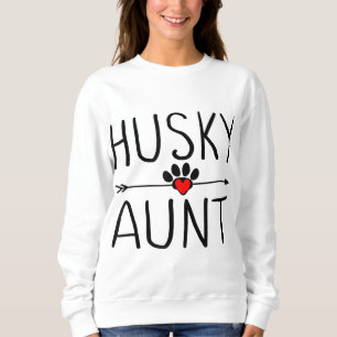 Niedliche Husky Tante Geschenk Funny Dog Lover Tan Sweatshirt