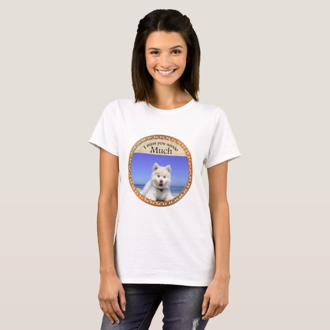Niedliche Husky's mit blauem Auge am Strand T-Shirt (Vorne ganz)