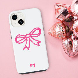 Niedliche Hütte Ribbon Monogram Bow Krawatte Simpl iPhone 14 Hülle