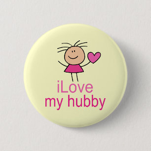 Niedliche i-Liebe mein Hubby-T - Shirt Button