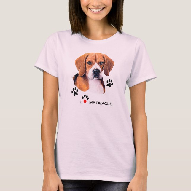 Niedliche i-Liebe meine Beagle-T - Shirts (Vorderseite)