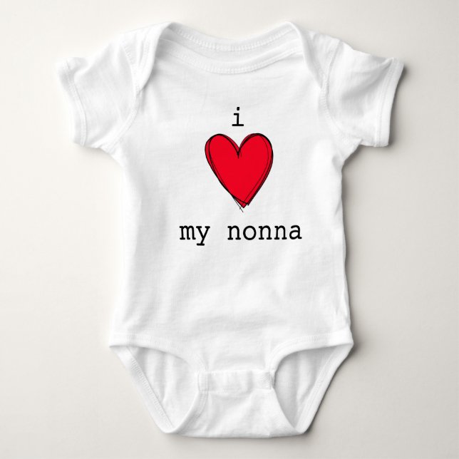 Niedliche i-Liebe meine nonna Babyraupe Baby Strampler (Vorderseite)