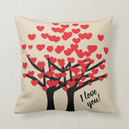 Niedliche i-Liebe Sie Liebe-Baum-Entwurf Kissen