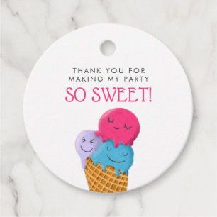 Niedliche Ice Cream Thema Geburtstagsparty Geschenkanhänger