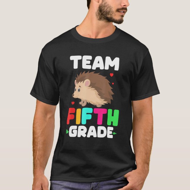 Niedliche Igel der fünften Klasse Matching Student T-Shirt (Vorderseite)