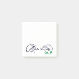 Niedliche Igel, die die Post-it-Notizen Gezeichnet Post-it Klebezettel