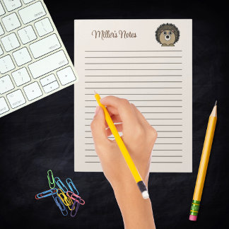 Niedliche Igel Geschlecht neutrale Beige Brown Kid Notizblock