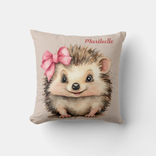 Niedliche Igel-Mädchen Personalisierte Wurfkissen Kissen