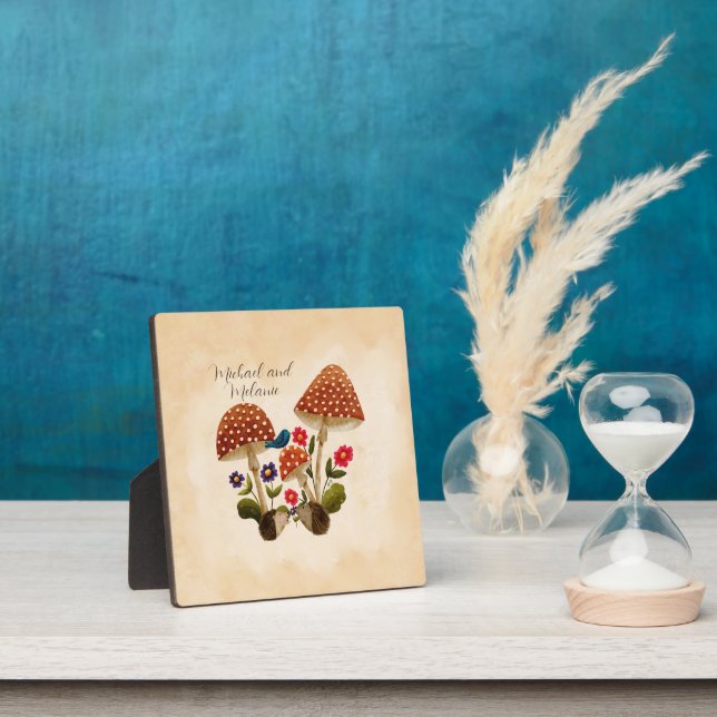 Niedliche Igel mit Blume und Pilzen Fotoplatte (InSitu)