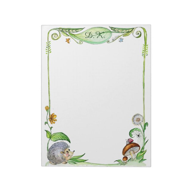 Niedliche Igel-Pilzbemalung Aquarell Notizblock (Rotiert)