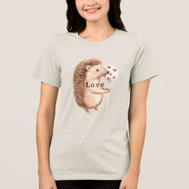 Niedliche Igelherzen Liebe Tri-Blend Shirt