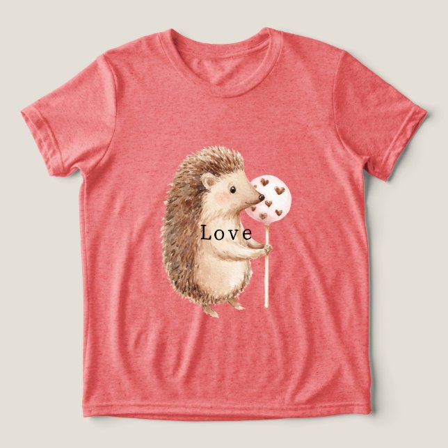 Niedliche Igelherzen Liebe Tri-Blend Shirt (Design Vorderseite)