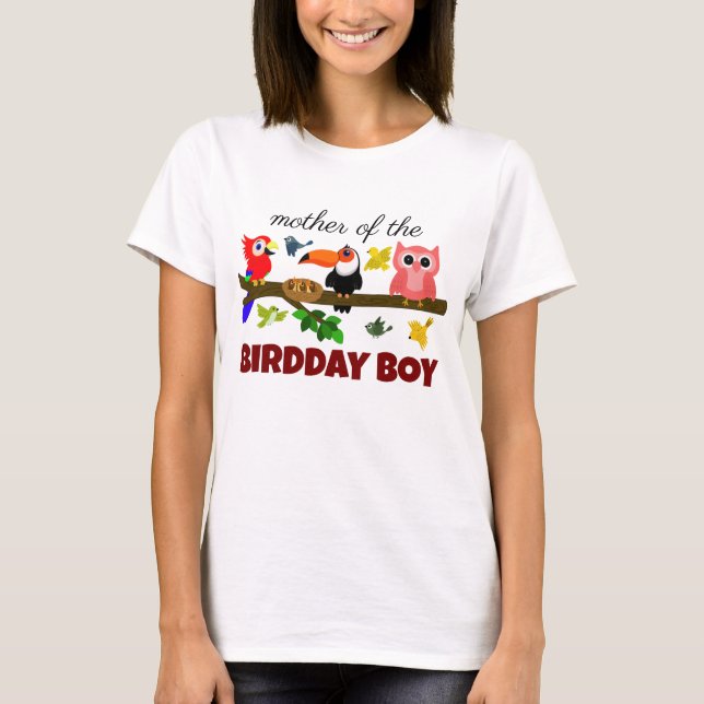 Niedliche Illustration Birds Mama Birds Birthday K T-Shirt (Vorderseite)