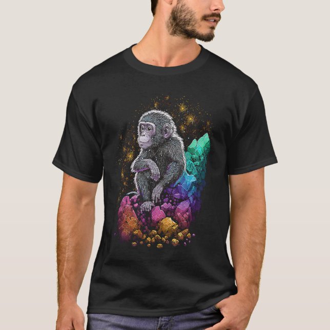 Niedliche Illustration der Affen T-Shirt (Vorderseite)