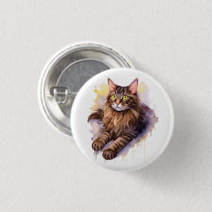 Niedliche Illustration der Katzenklammer Button